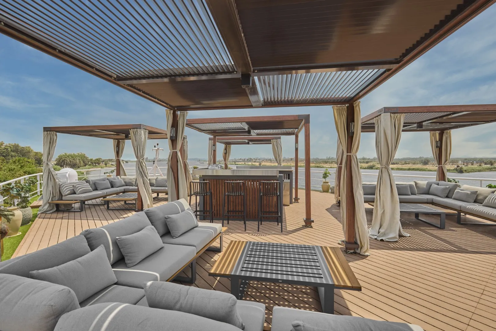 Sun deck of the Cleopatra Luxury Cruise & Spa Nile cruise